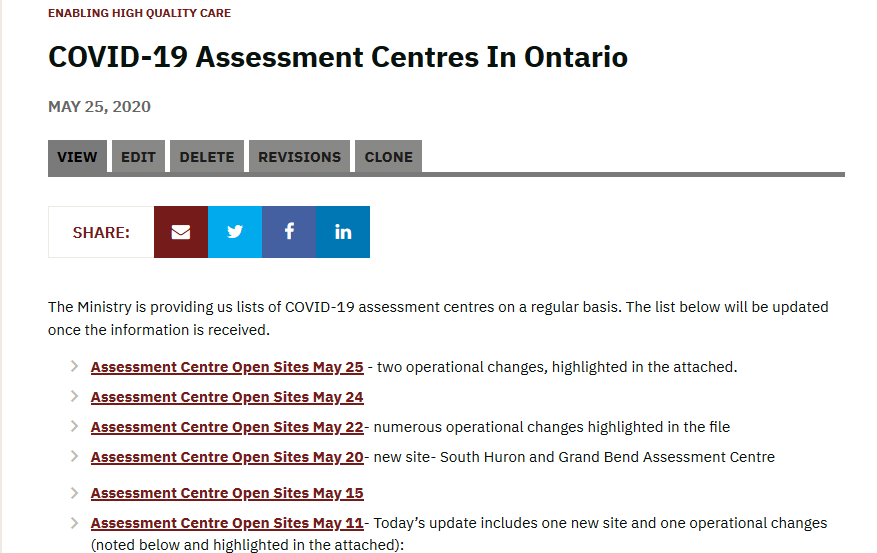 COVID-19 assessment centres