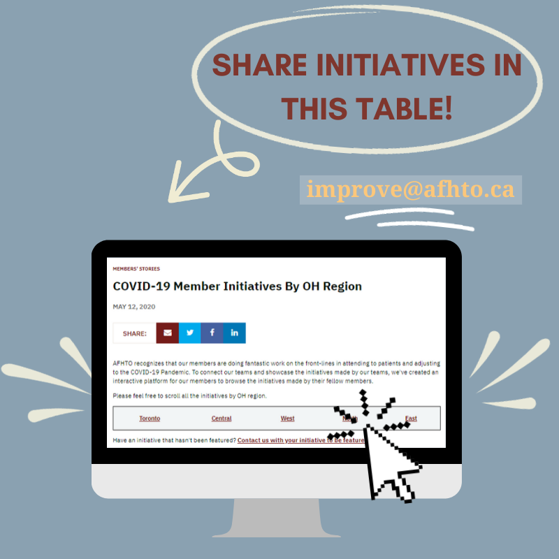 COVID-19 Member initiatives table