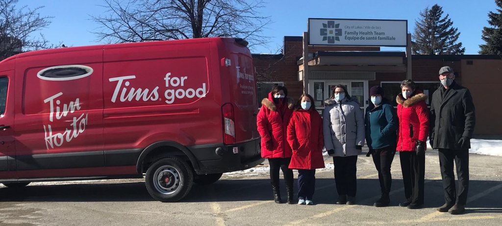 City of Lakes Family FHT staff with the Tim Hortons for Good campaign van