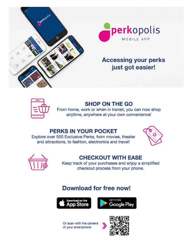Perkopolis app flyer