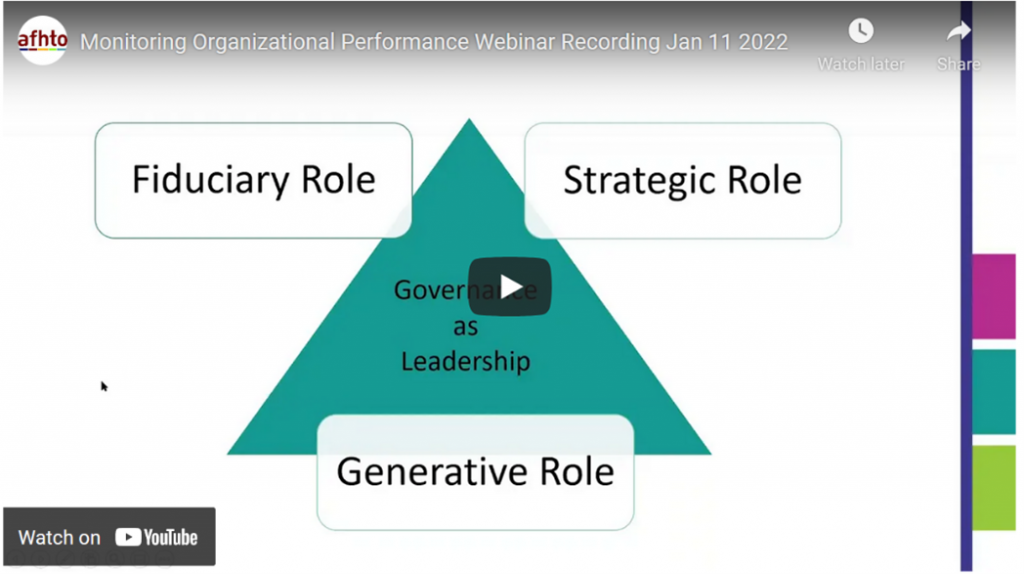 screenshot of webinar video with triangle depictng different governance roles