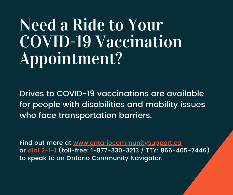 Need a ride to your COVID-19 Vaccination Appointment? 