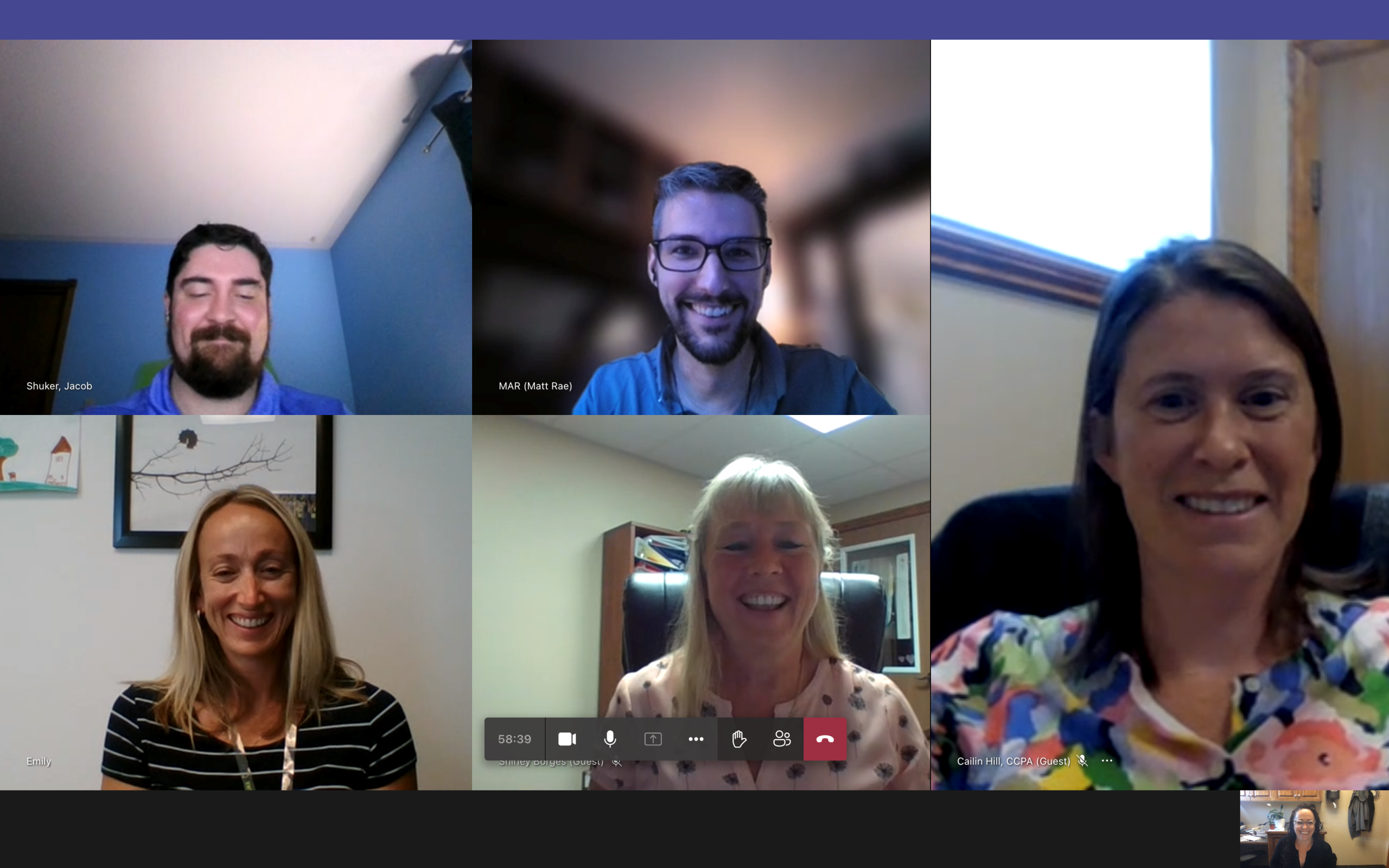 Screenshot of virtual meeting- Minto Mapleton FHT with MPP